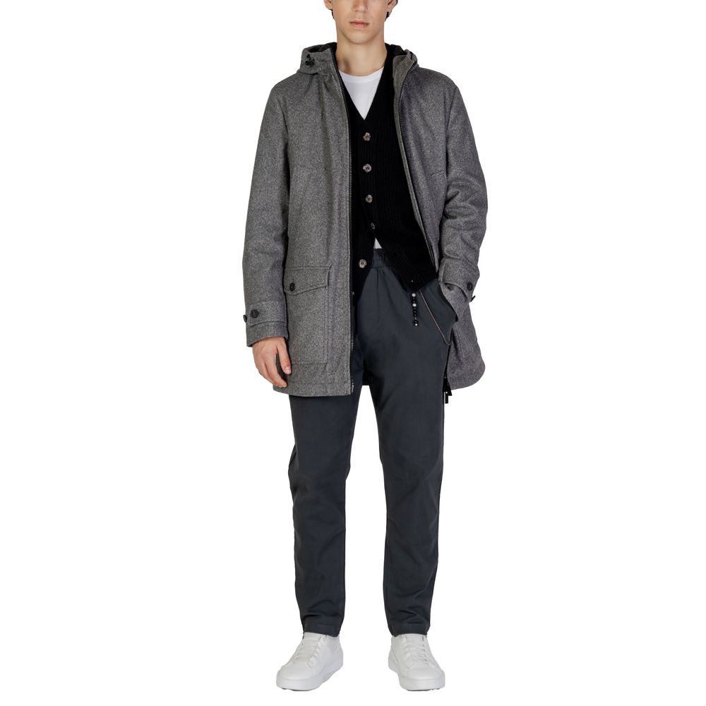 Hamaki-Ho Gray Polyester Coat by Hamaki-Ho
