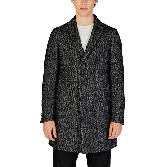 Hamaki-Ho Black Polyester Coat by Hamaki-Ho