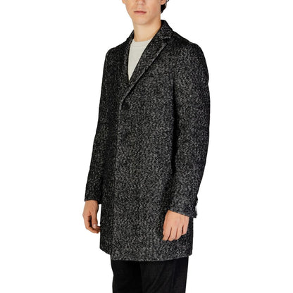 Hamaki-Ho Black Polyester Coat by Hamaki-Ho