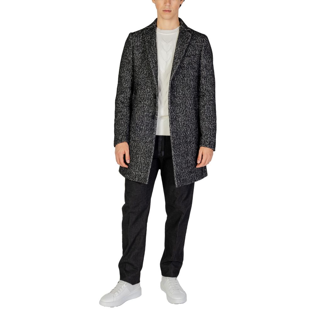 Hamaki-Ho Black Polyester Coat by Hamaki-Ho