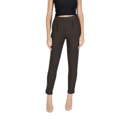 ICHI Brown Polyester Pant by ICHI