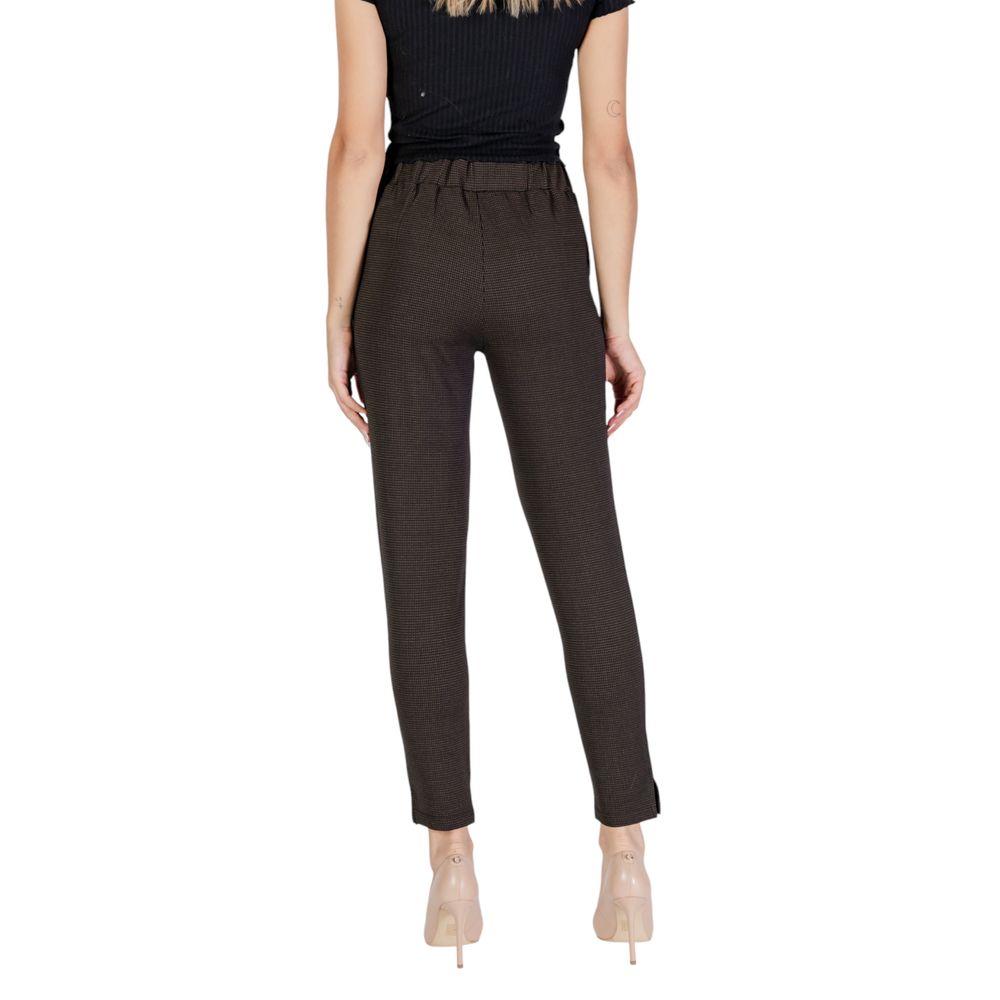 ICHI Brown Polyester Pant by ICHI