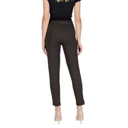 ICHI Brown Polyester Pant by ICHI