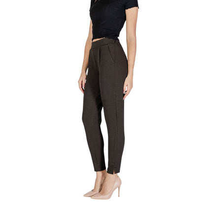 ICHI Brown Polyester Pant by ICHI