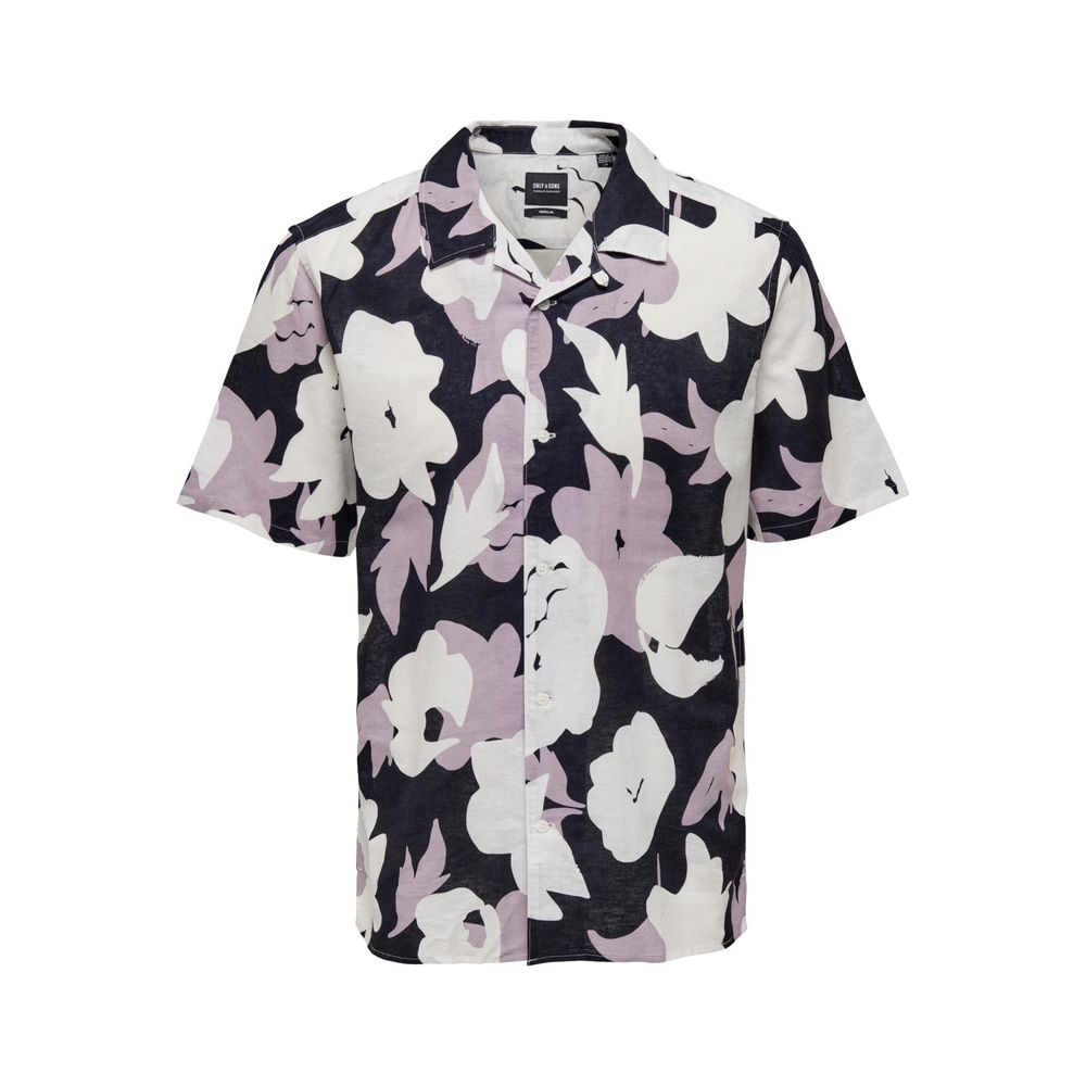 Only & Sons Purple Linen Shortsleeve by Only & Sons