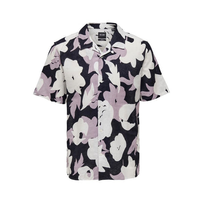 Only & Sons Purple Linen Shortsleeve by Only & Sons
