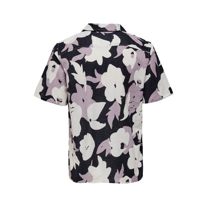 Only & Sons Purple Linen Shortsleeve by Only & Sons