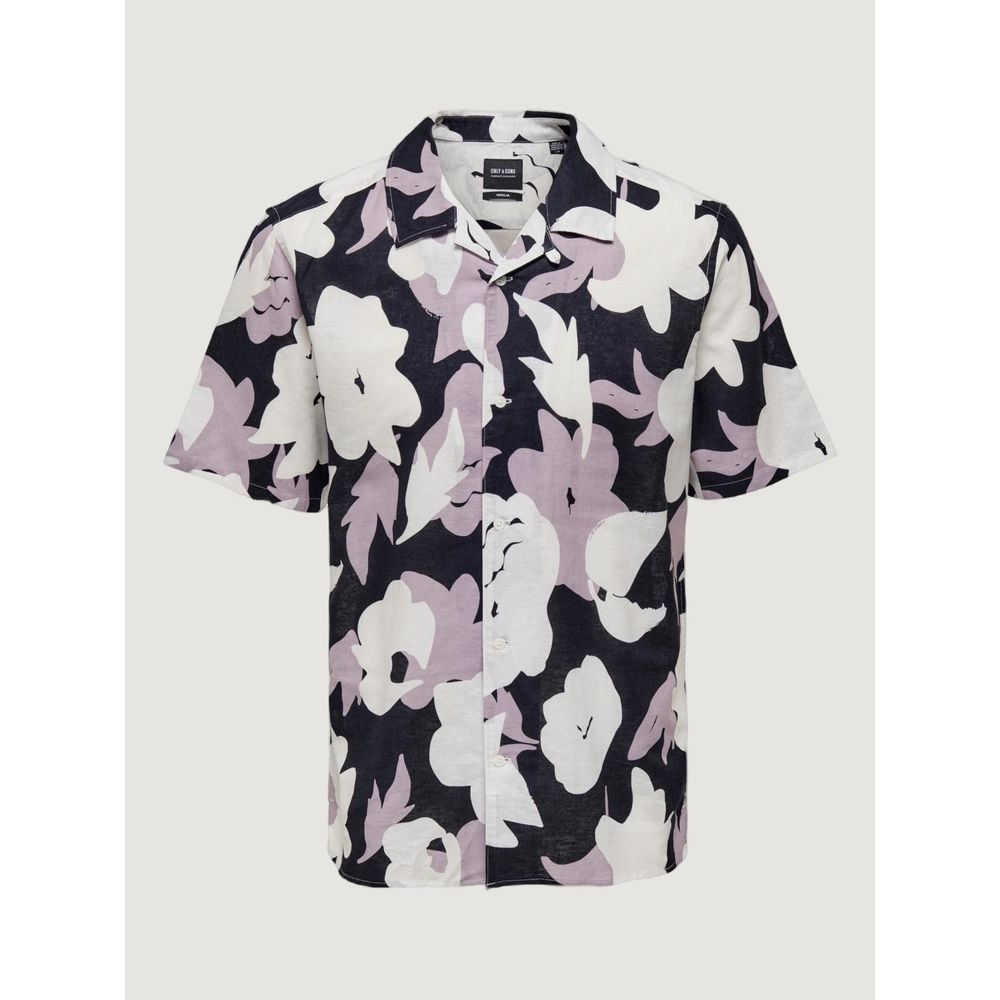 Only & Sons Purple Linen Shortsleeve by Only & Sons