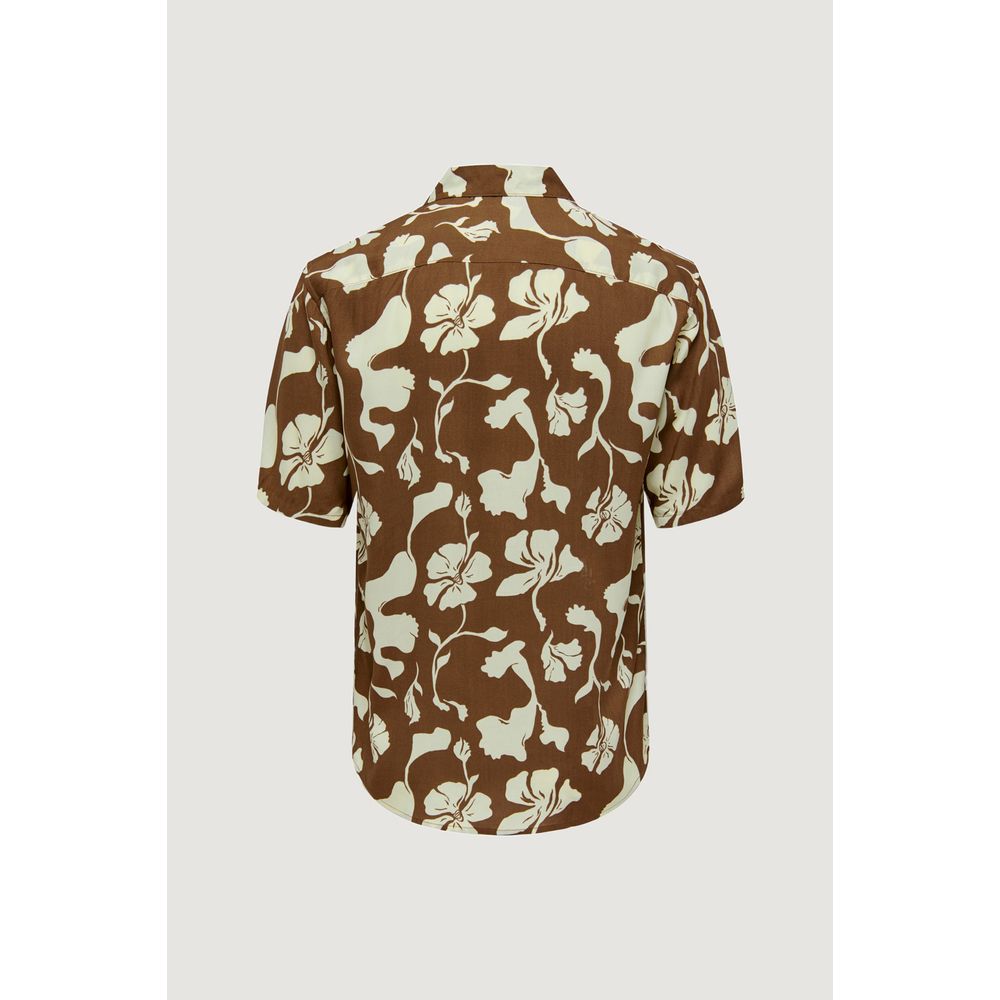 Only & Sons Brown Viscose Shortsleeve by Only & Sons