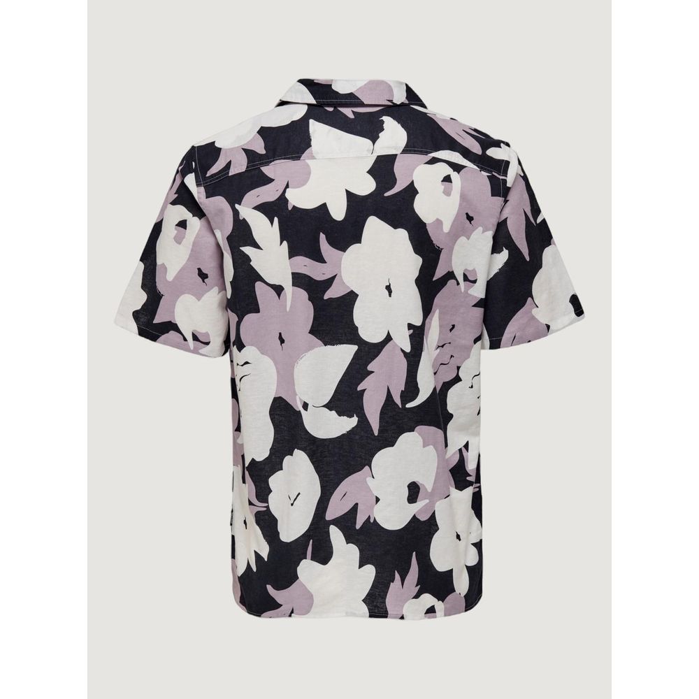 Only & Sons Purple Linen Shortsleeve by Only & Sons