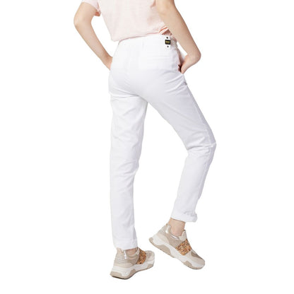 Blauer White Cotton Pant by Blauer