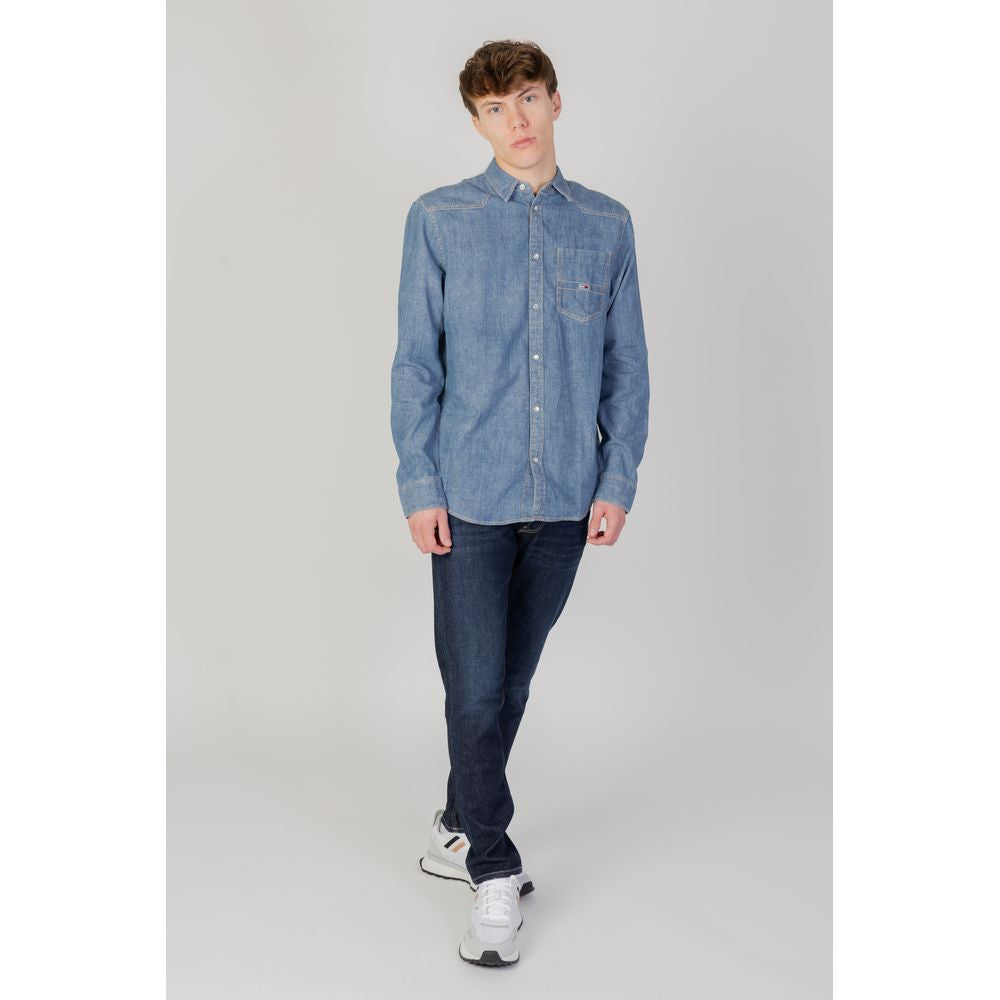 Tommy Hilfiger Jeans Blue Cotton Shirt by Tommy Hilfiger Jeans
