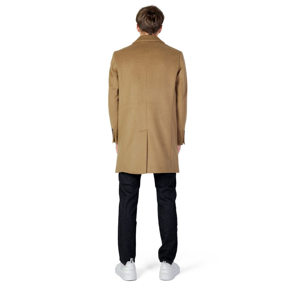 Antony Morato Beige Polyester Coat by Antony Morato