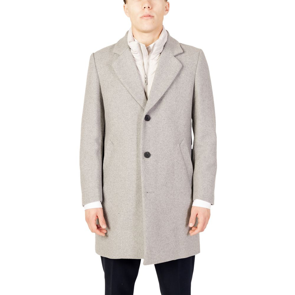 Antony Morato Gray Polyester Coat by Antony Morato
