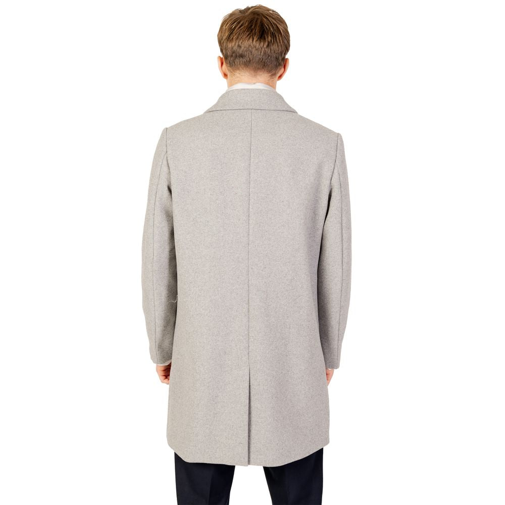 Antony Morato Gray Polyester Coat by Antony Morato