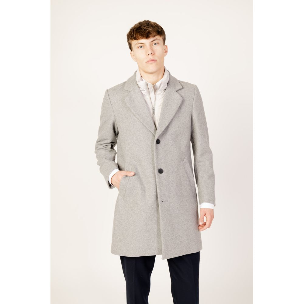 Antony Morato Gray Polyester Coat by Antony Morato