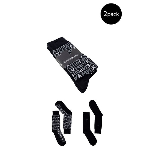 Chaussettes en coton noir Emporio Armani Underwear