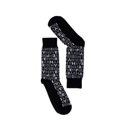 Chaussettes en coton noir Emporio Armani Underwear
