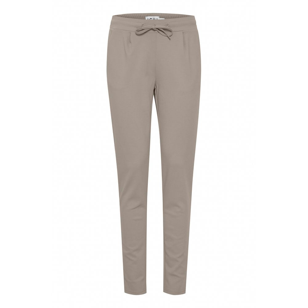 ICHI Beige Polyester Pant by ICHI
