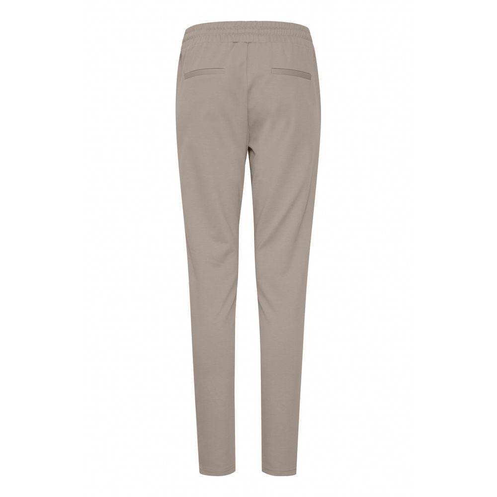 ICHI Beige Polyester Pant by ICHI