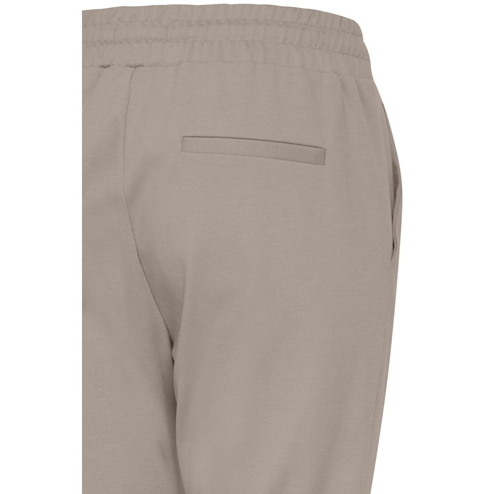 ICHI Beige Polyester Pant by ICHI