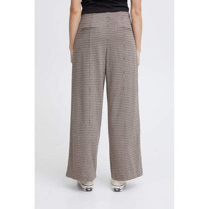 ICHI Beige Polyester Pant by ICHI