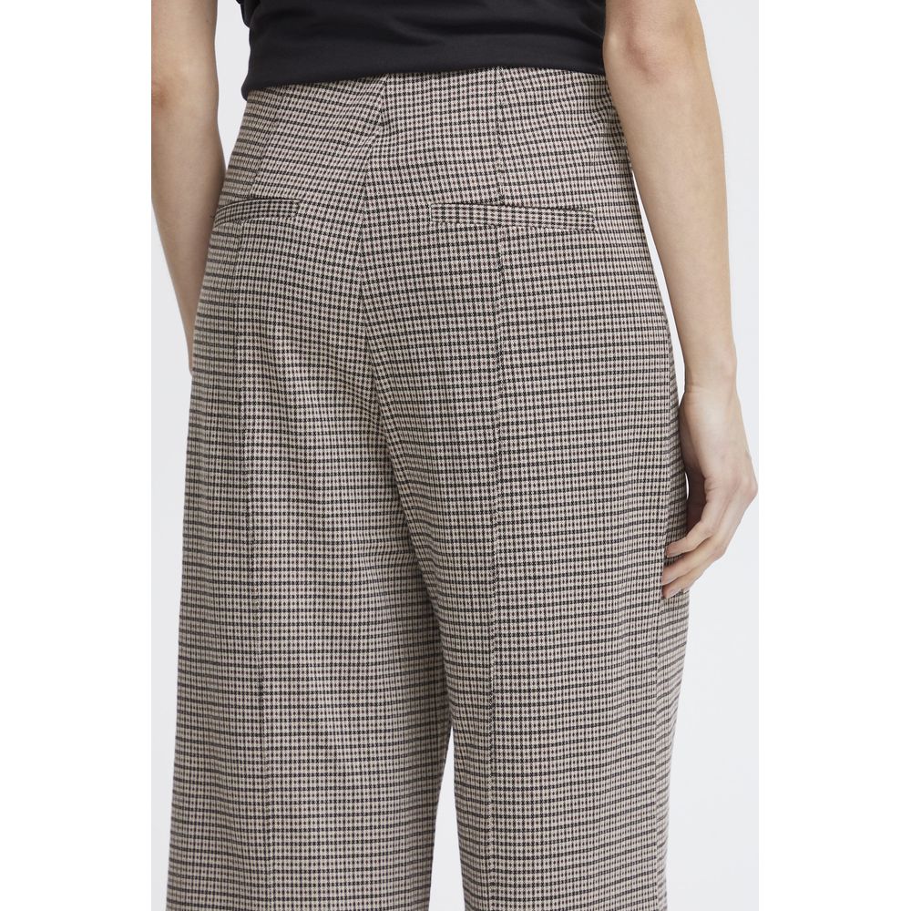 ICHI Beige Polyester Pant by ICHI