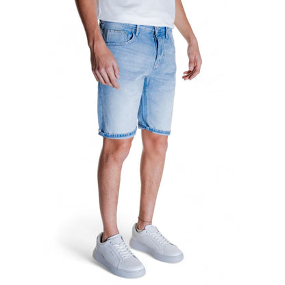 Antony Morato Bermuda en coton bleu clair