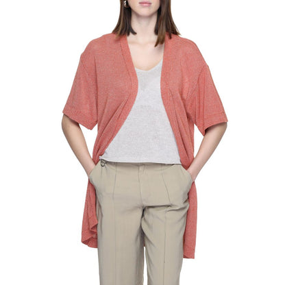 Cardigan rouge en coton recyclé Jacqueline De Yong