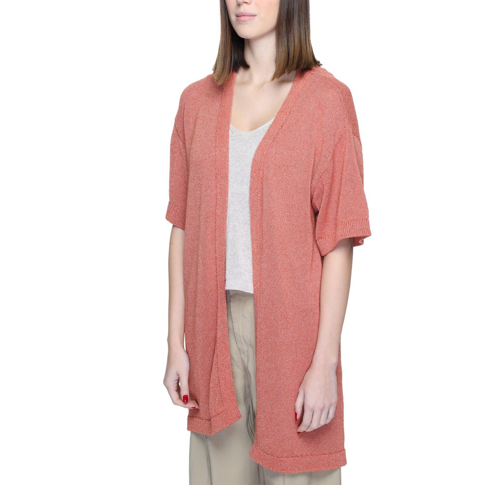Cardigan rouge en coton recyclé Jacqueline De Yong