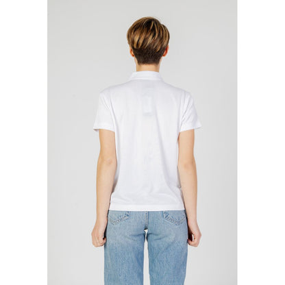 Blue White Polyester T-Shirt