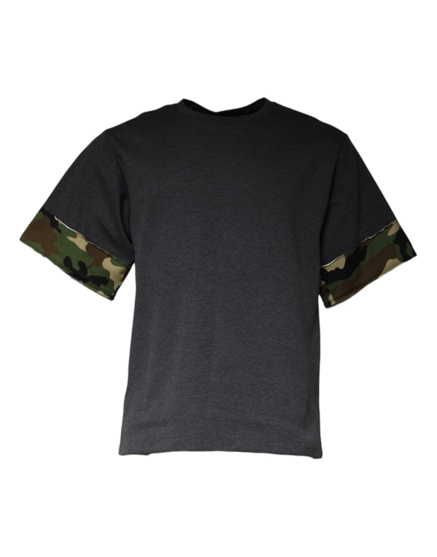 Dolce & Gabbana Dark Gray Camouflage Crew Neck T-shirt by Dolce & Gabbana