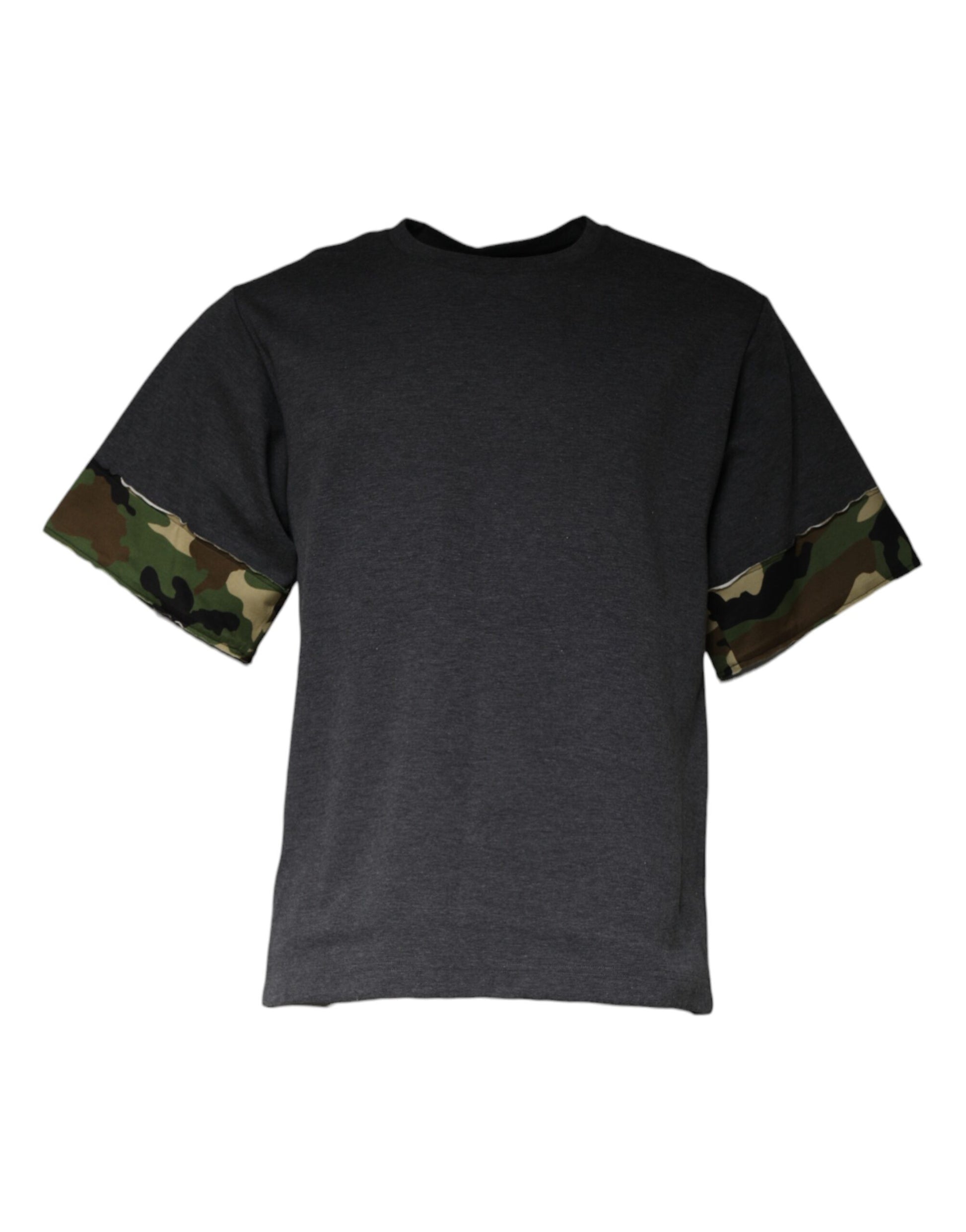 Dolce & Gabbana Dark Gray Camouflage Crew Neck T-shirt by Dolce & Gabbana