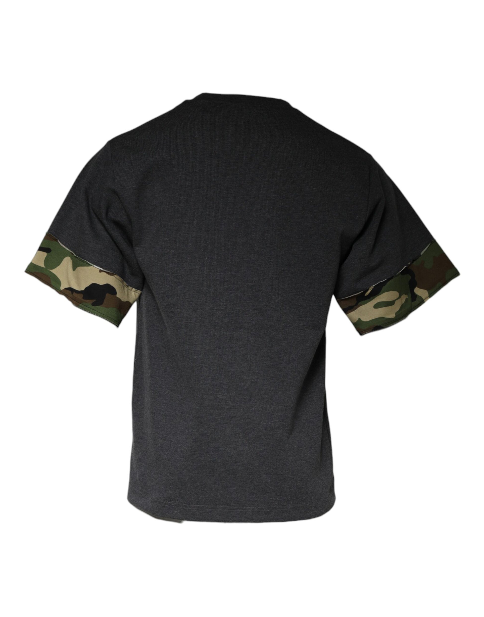 Dolce & Gabbana Dark Gray Camouflage Crew Neck T-shirt by Dolce & Gabbana