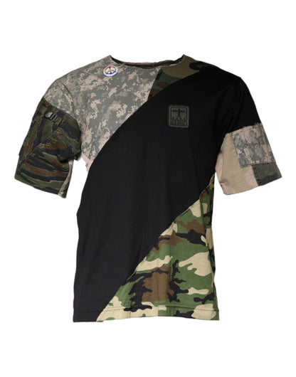 Dolce & Gabbana Multicolor Camouflage Cotton Round Neck T-shirt by Dolce & Gabbana