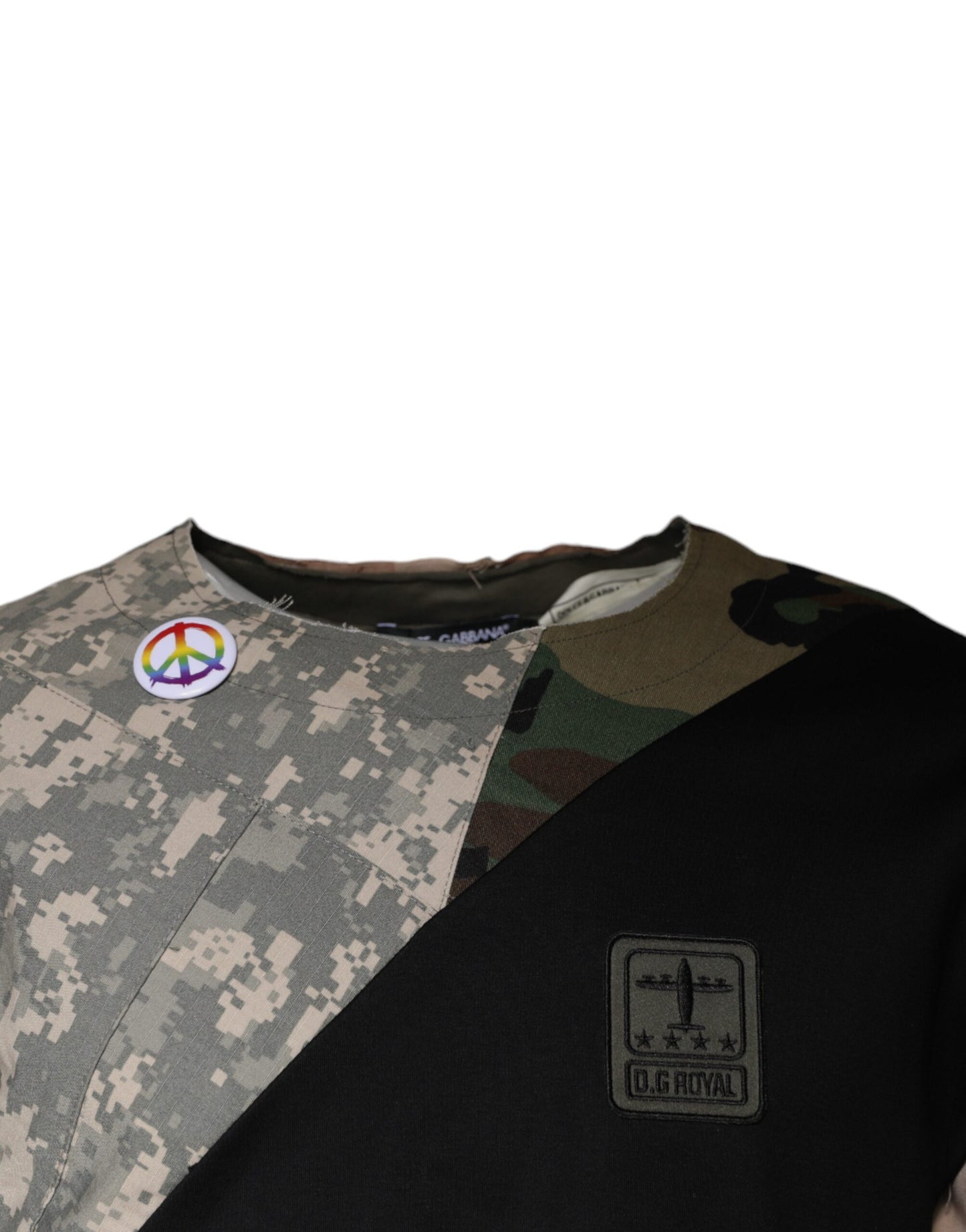 Dolce & Gabbana Multicolor Camouflage Cotton Round Neck T-shirt by Dolce & Gabbana