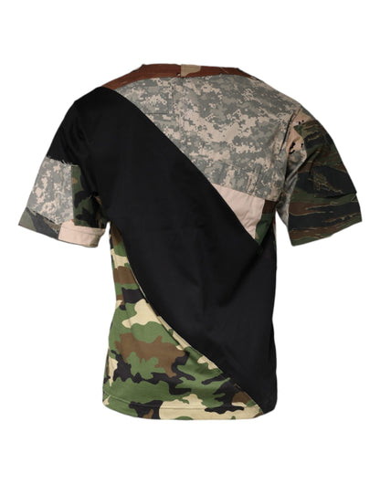 Dolce & Gabbana Multicolor Camouflage Cotton Round Neck T-shirt by Dolce & Gabbana