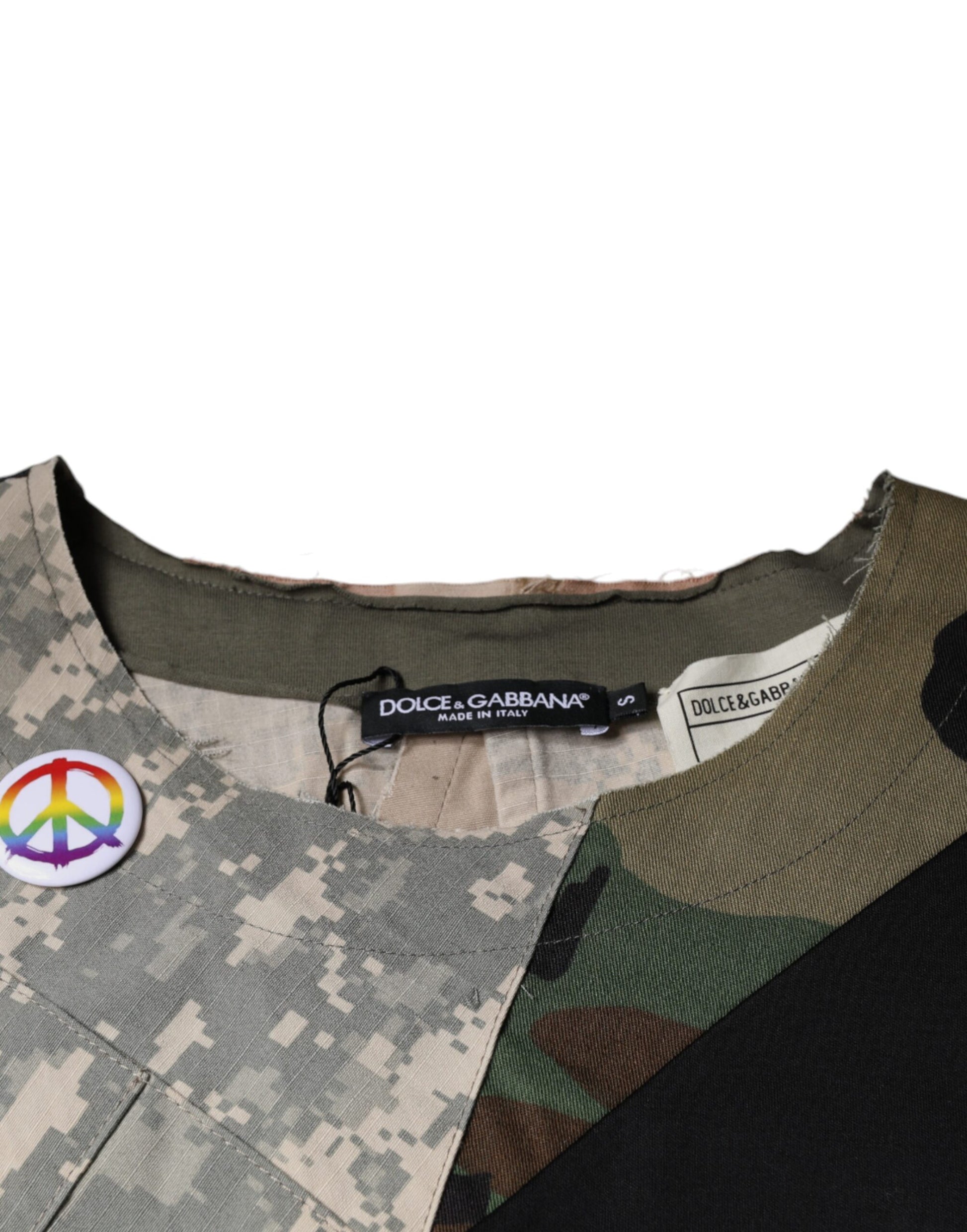 Dolce & Gabbana Multicolor Camouflage Cotton Round Neck T-shirt by Dolce & Gabbana