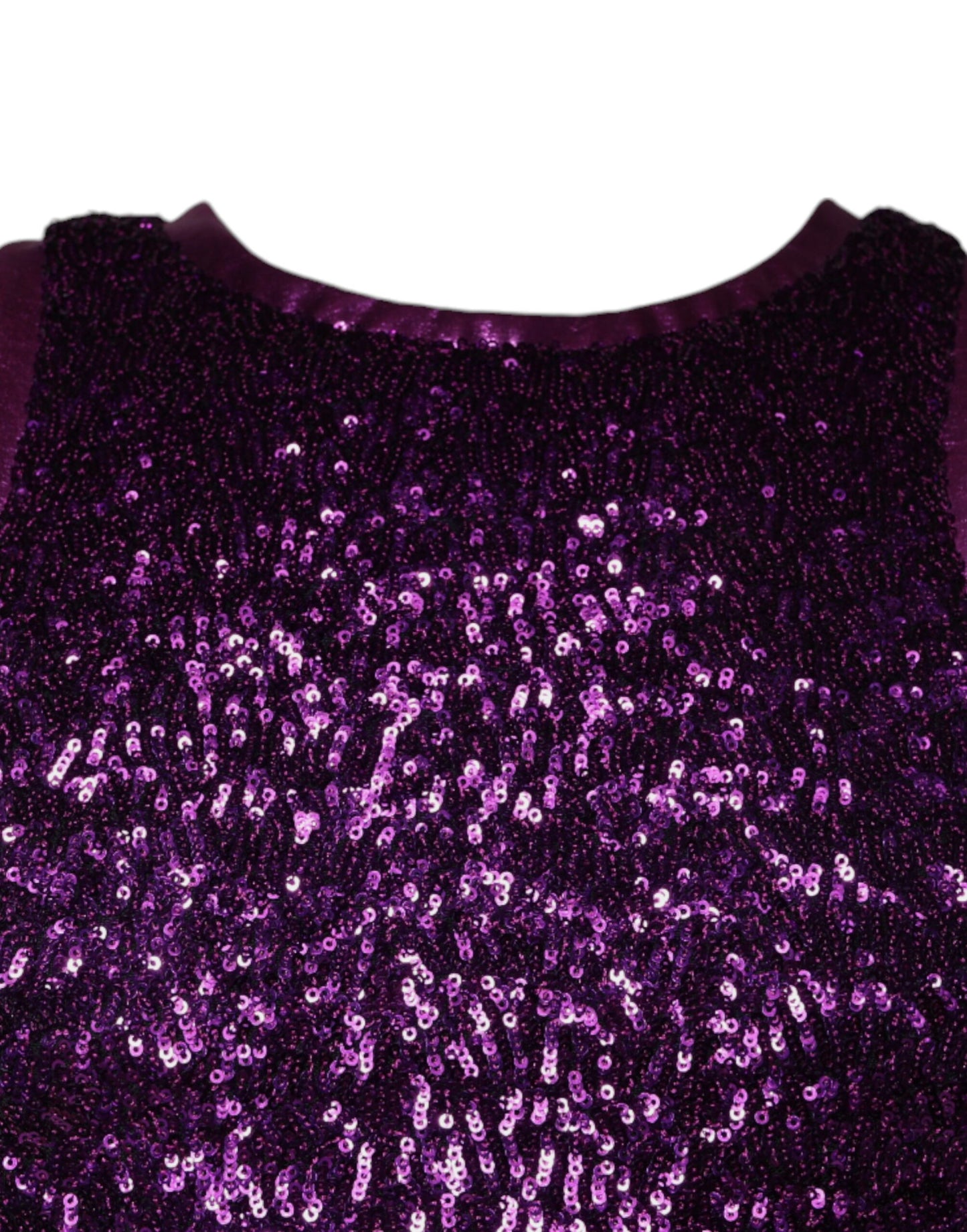 Dolce & Gabbana Purple Sequin Round Neck Sleeveless T-shirt by Dolce & Gabbana