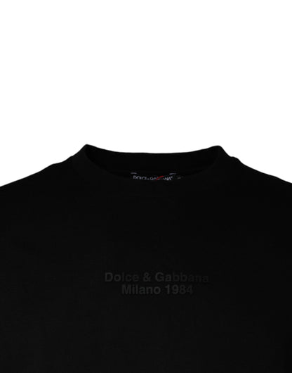 Dolce & Gabbana Black Leopard Cotton Short Sleeves T-shirt by Dolce & Gabbana