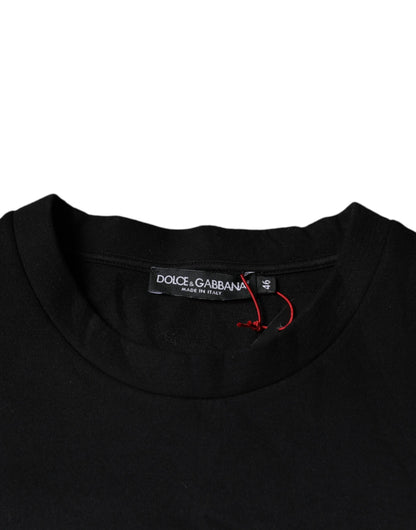 Dolce & Gabbana Black Leopard Cotton Short Sleeves T-shirt by Dolce & Gabbana