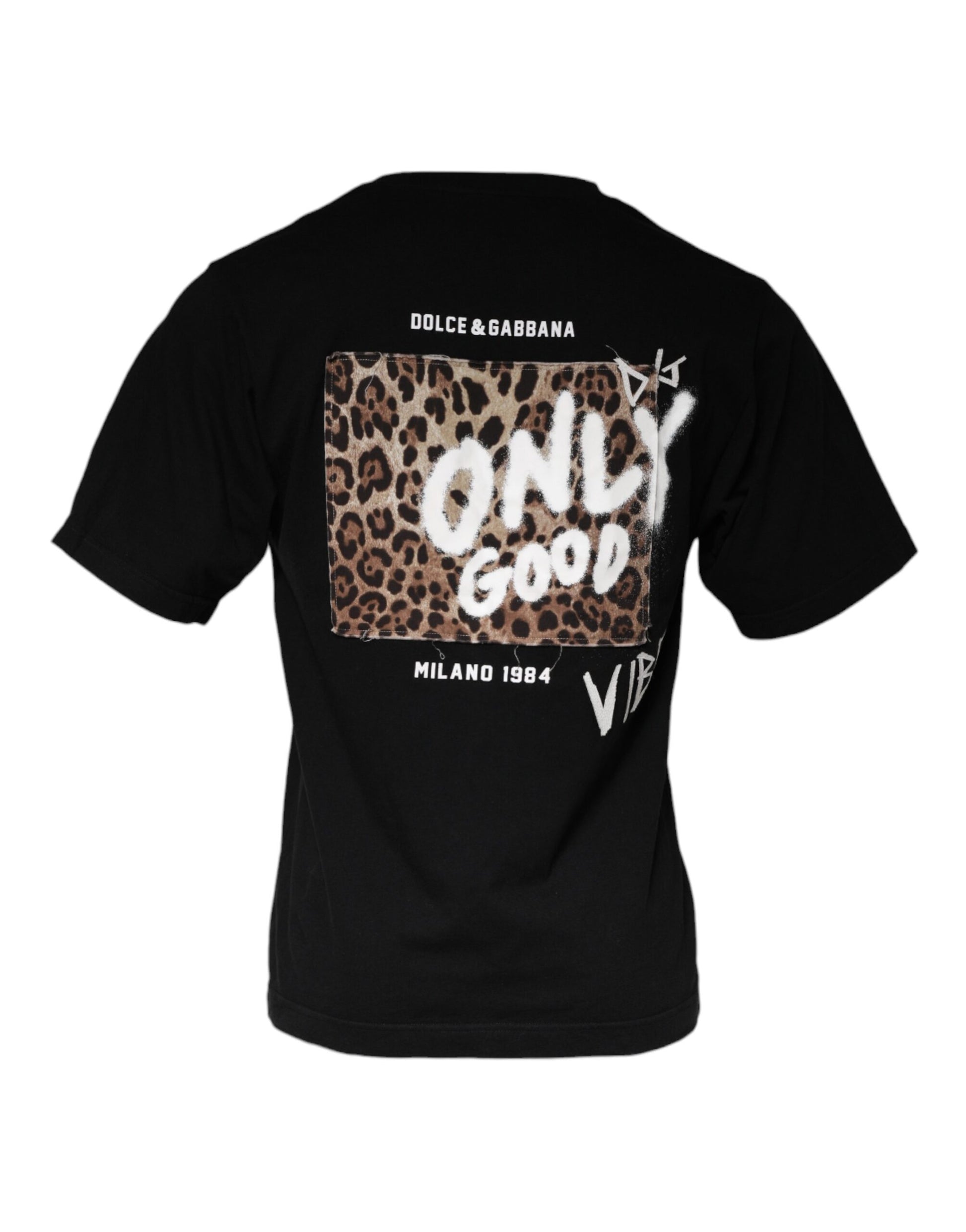 Dolce & Gabbana Black Amore Print Cotton Crew Neck T-shirt by Dolce & Gabbana