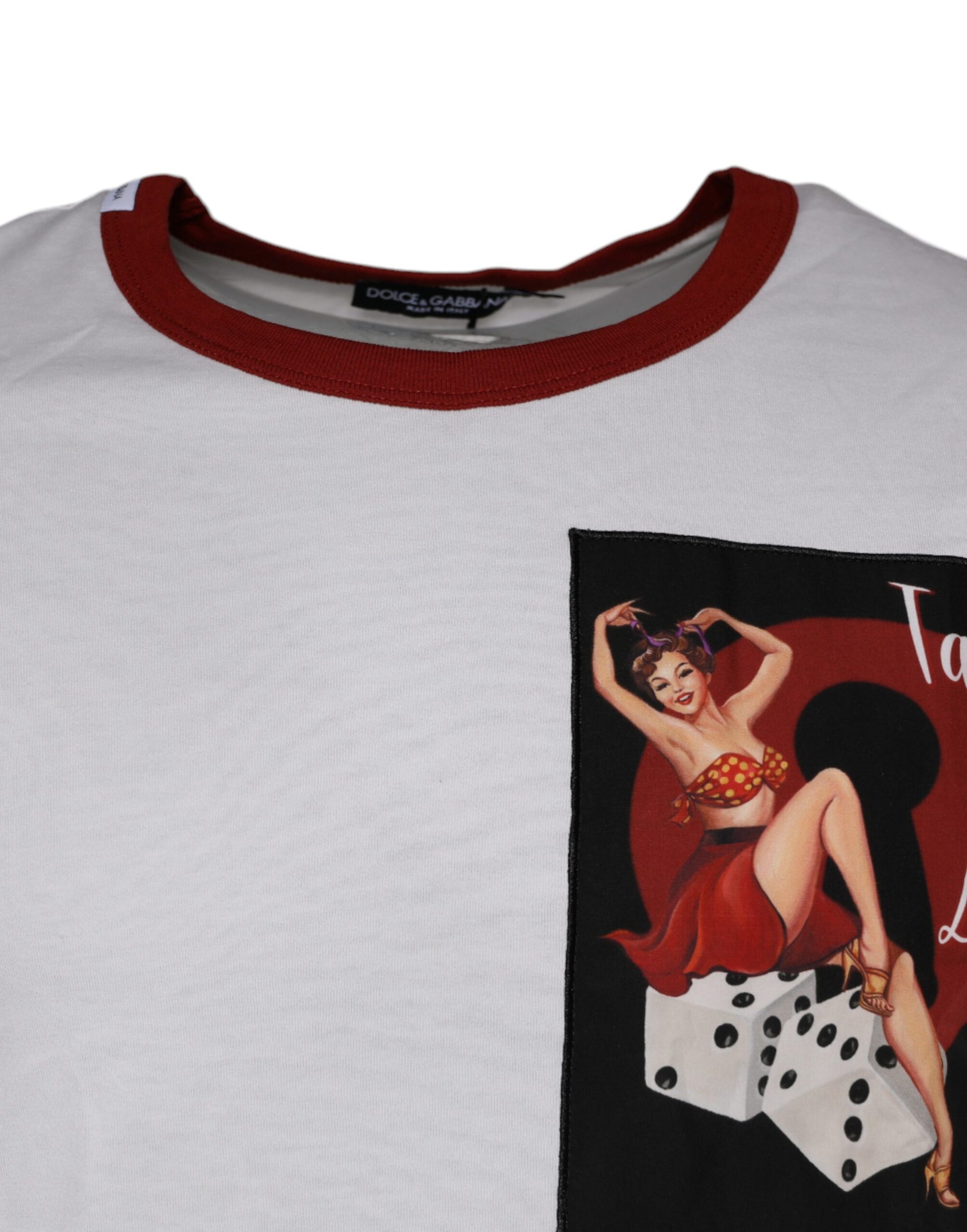 Dolce & Gabbana White Graphic Print Cotton Crew Neck T-shirt by Dolce & Gabbana