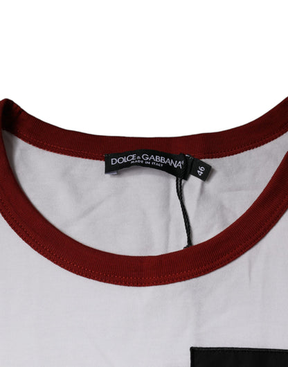 Dolce & Gabbana White Graphic Print Cotton Crew Neck T-shirt by Dolce & Gabbana