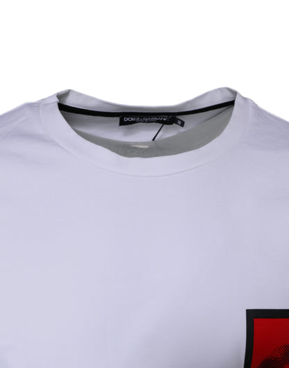 Dolce & Gabbana White Red Lips Print Cotton T-shirt by Dolce & Gabbana