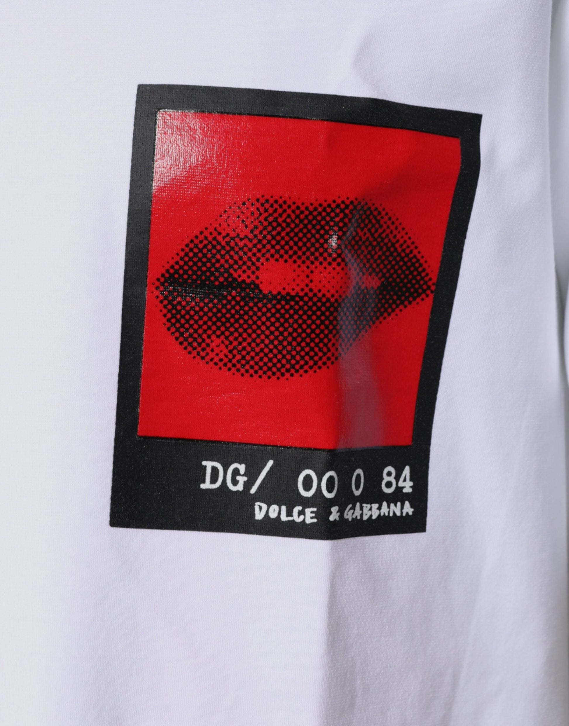 Dolce & Gabbana White Red Lips Print Cotton T-shirt by Dolce & Gabbana