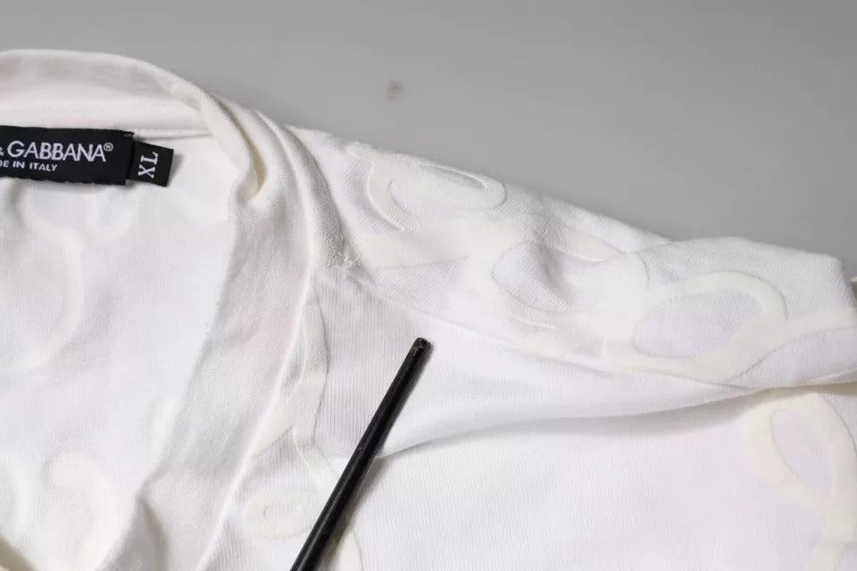 Dolce & Gabbana White Logo Print Cotton Crew Neck T-shirt by Dolce & Gabbana