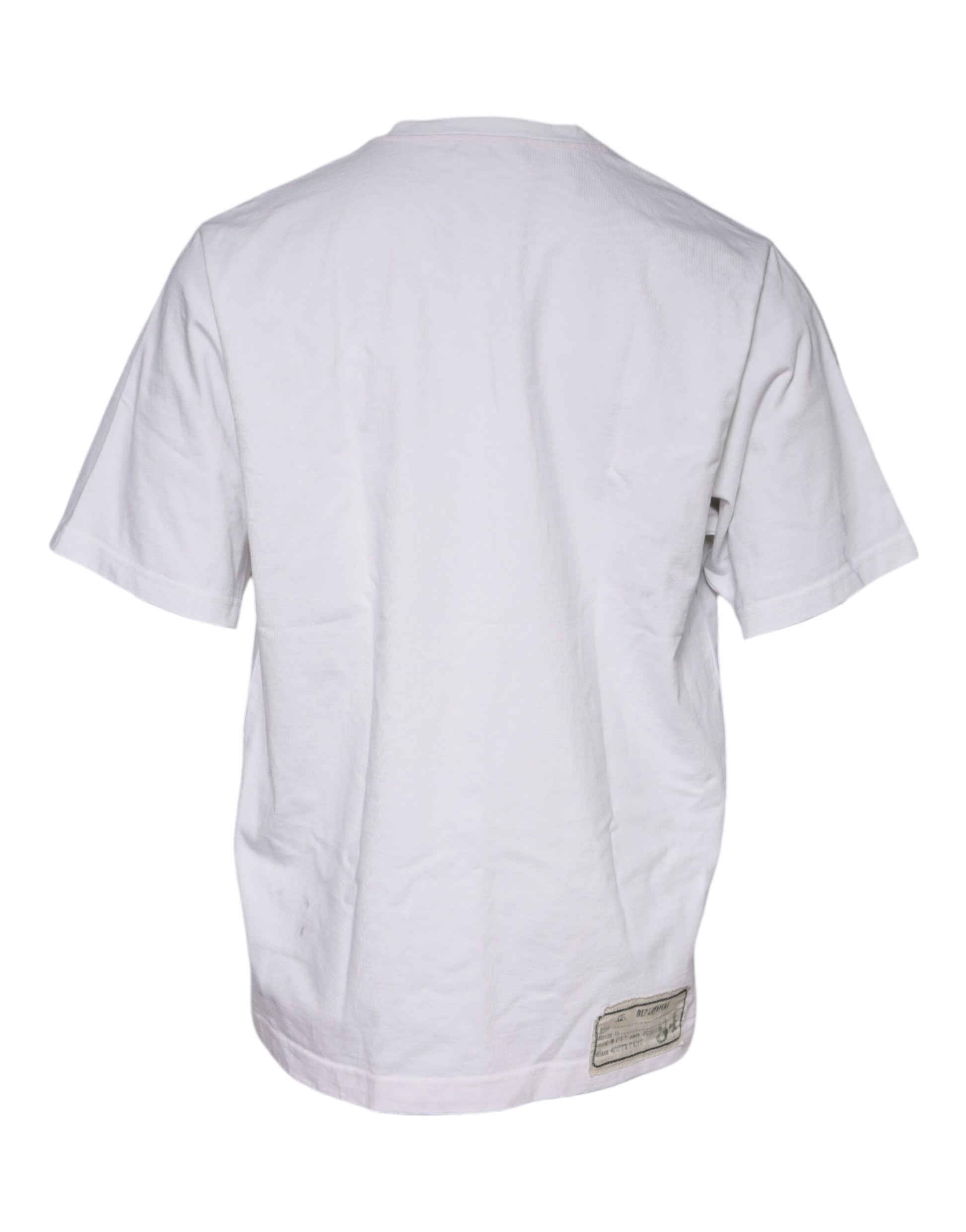Dolce & Gabbana White Love & Peace Cotton Round Neck T-shirt by Dolce & Gabbana