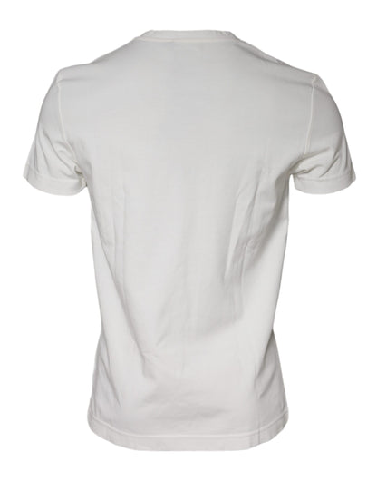 Dolce & Gabbana White Bandana Print Cotton Short Sleeves T-shirt by Dolce & Gabbana