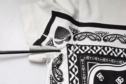 Dolce & Gabbana White Bandana Print Cotton Short Sleeves T-shirt by Dolce & Gabbana